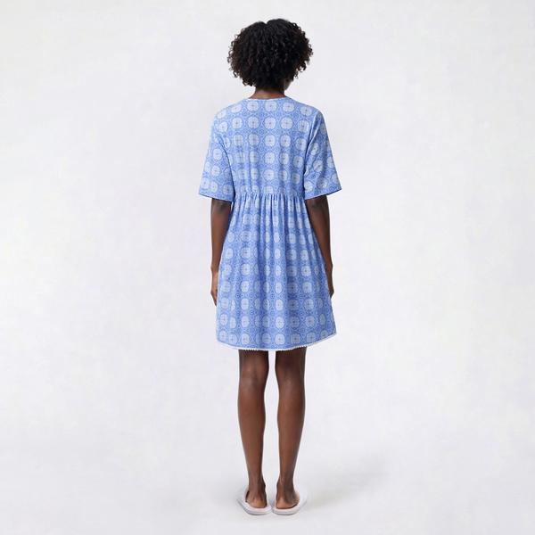 Womens MUK LUKS(R) Short Sleeve Medallion Crinkle Gauze Nightshirt alternate view